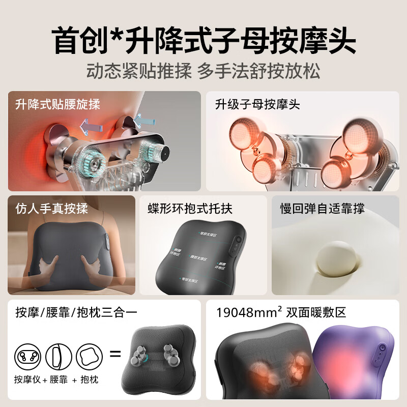 飞利浦腰部按摩器PPM3115B 灰色_高清大图