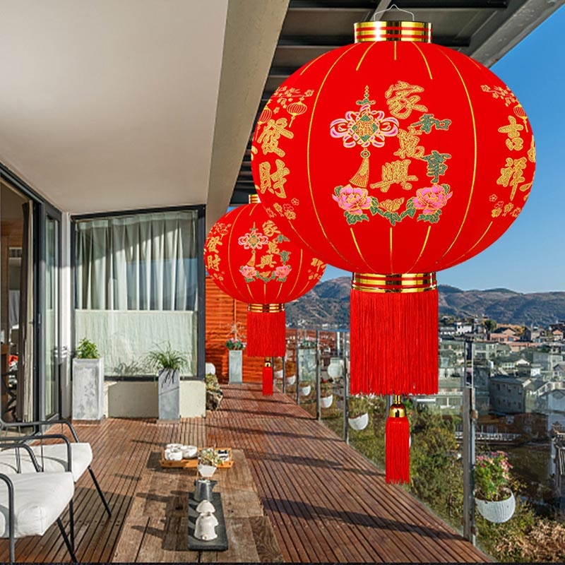 法耐2023 大红灯笼挂饰阳台一对过年新年大门口户外装饰吊灯中国风