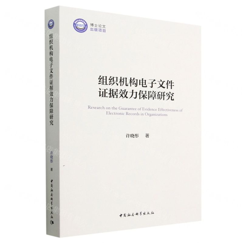 [N]组织机构电子文件证据效力保障研究-9787522716022高清大图