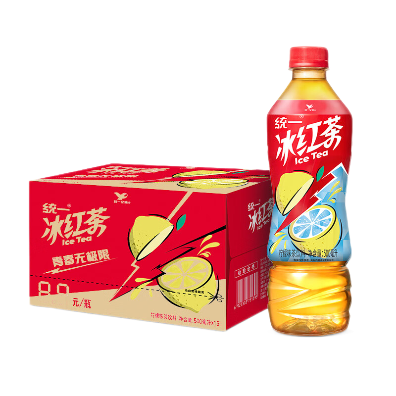 统一冰红茶绿茶500ml*5瓶柠檬味茶饮料夏季清爽饮品高清大图