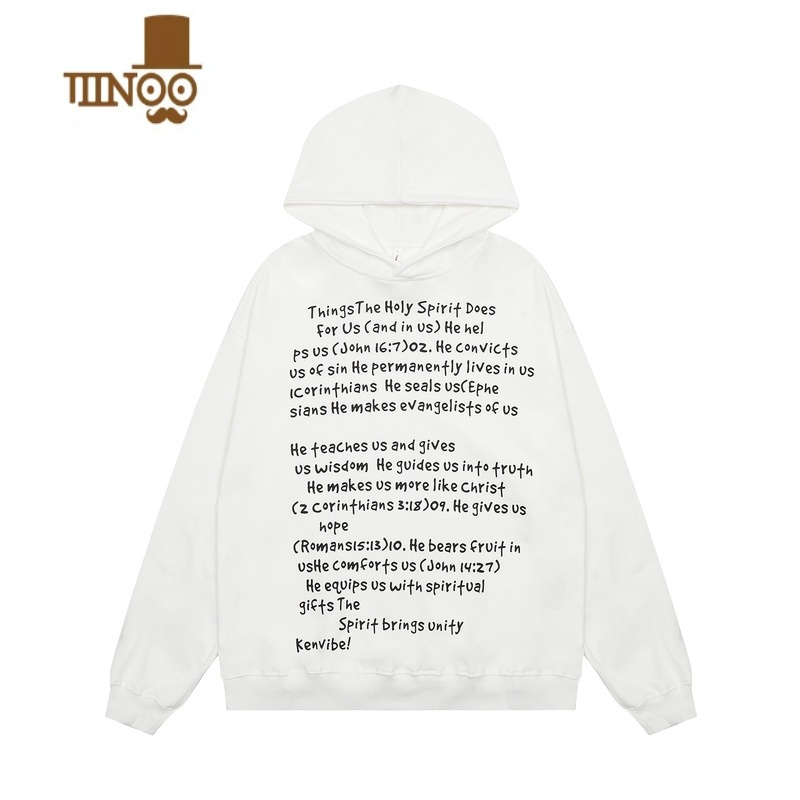 YANXUMz 美式街头情侣潮流小众字母印花连帽卫衣男秋季潮牌慵懒帽衫潮 白色 2XL