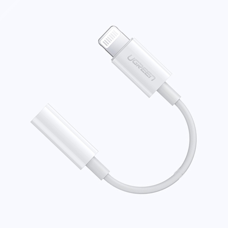 绿联 US212 Lightning公转3.5mm母音频转接线 白色 30759