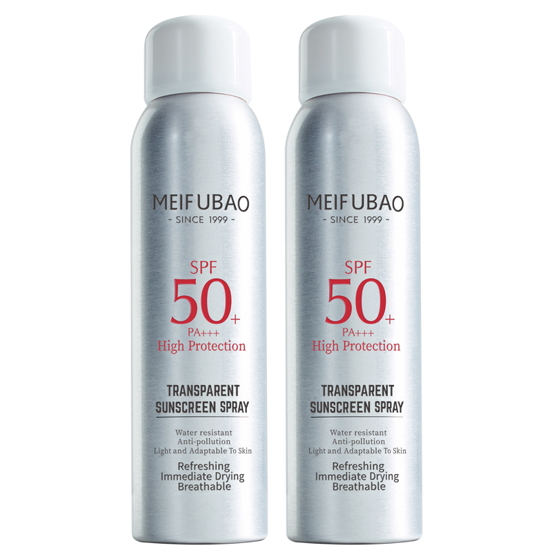 美肤宝轻透薄防晒喷雾50ml2瓶spf50pa防水防汗抗光老化视频