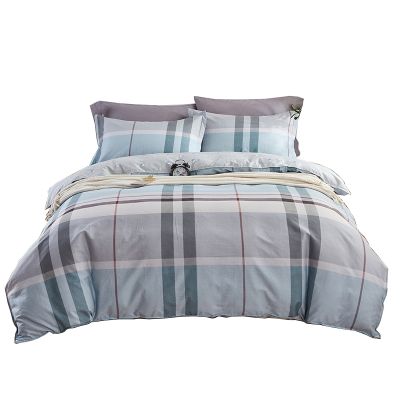 吉祥三宝家纺简约纯棉四件套全棉床品套件 床上用品学生宿舍三件套纯棉被套床单枕套 卡斯曼 1.5/1.8米床（四件套）被套200*230cm