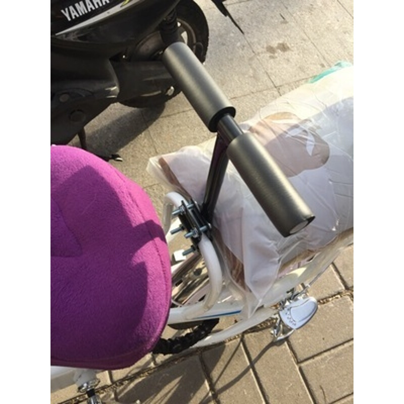 电动单车扶手儿童座椅靠背坐垫推杆自行车后置宝宝座把手防摔配件