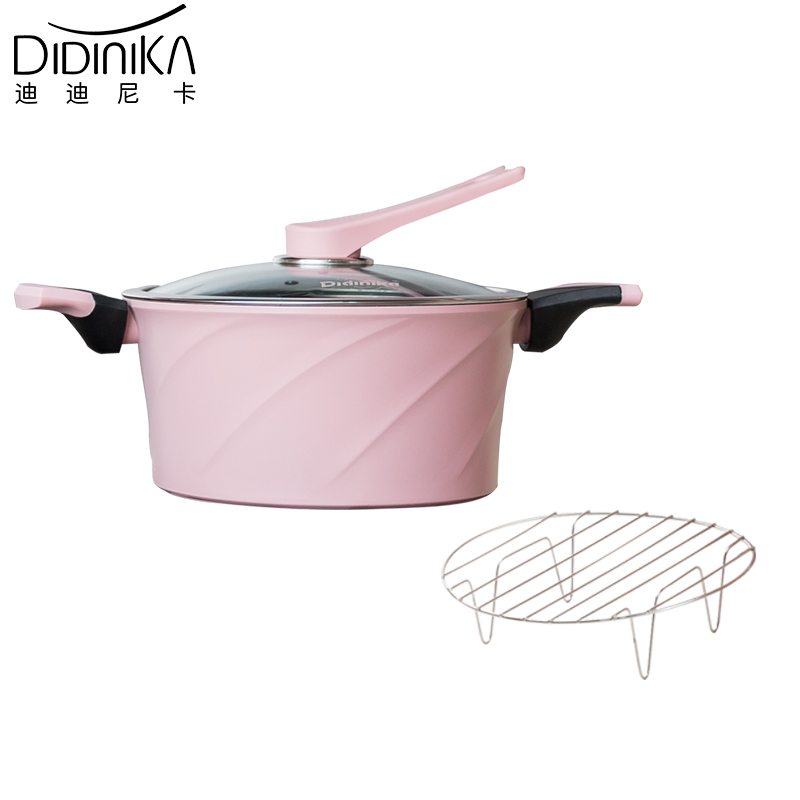 迪迪尼卡(Didinika)麦饭石汤锅蒸锅两用无油烟不粘锅炖锅高汤锅家用焖烧煮锅大容量煮面