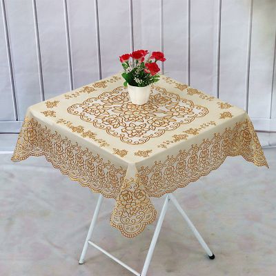 八仙桌正方桌台布麻将桌盖布欧式pvc塑料长方形桌布防水防烫防油烫金