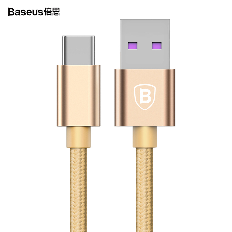 倍思(Baseus)Type-c数据线 小米5/4c乐视1s乐视2魅族Pro5华为p9手机充电线电源线 1.2m 金色