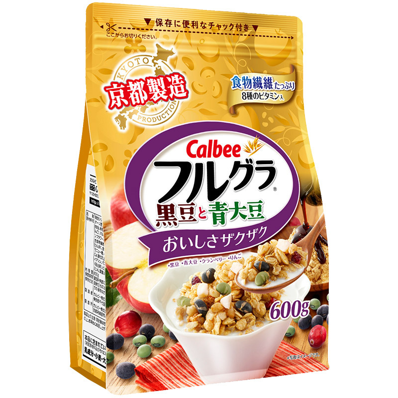 [元气早餐搭档]卡乐比(Calbee)即食麦片 黑豆味 600g/袋 谷物早餐 方便速食 代餐 日本进口