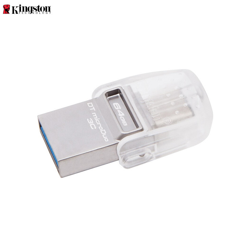 金士顿(Kingston)DTDUO3C 64GB U盘 USB3.1 和 Type-C 双接口 半透明车载U盘