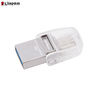 金士顿(Kingston)DTDUO3C 64GB U盘 USB3.1 和 Type-C 双接口 半透明车载U盘