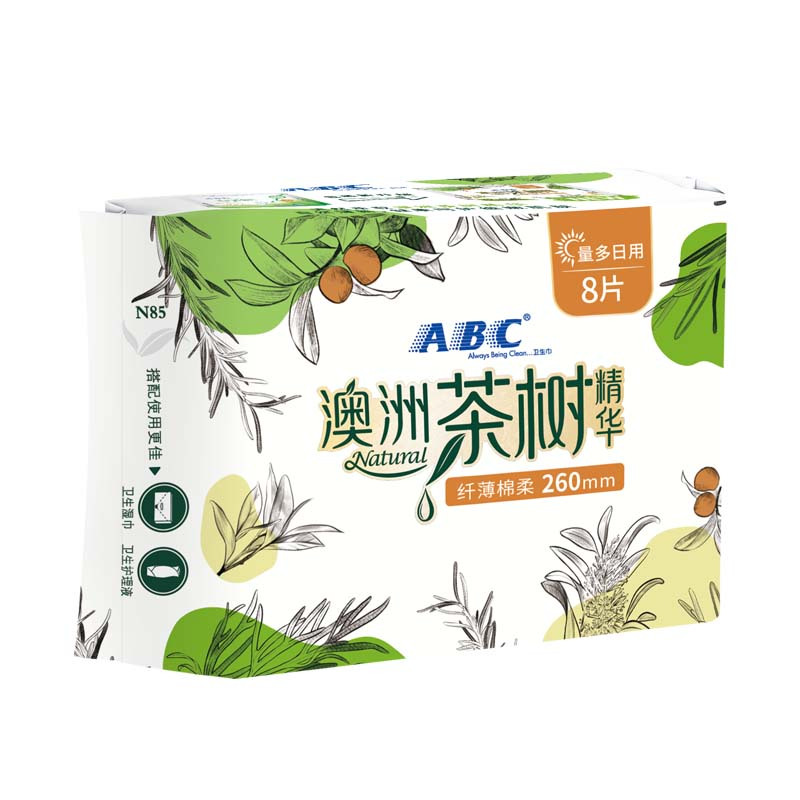 ABC亲柔立围量多日用轻透薄网感棉柔卫生巾260mm*8片