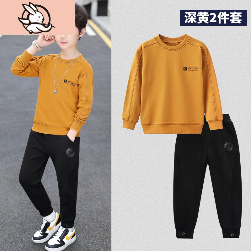 HUAYANGTU男童春秋装套装2021新款中大儿童韩版洋气休闲运动潮款长袖两件套套装童