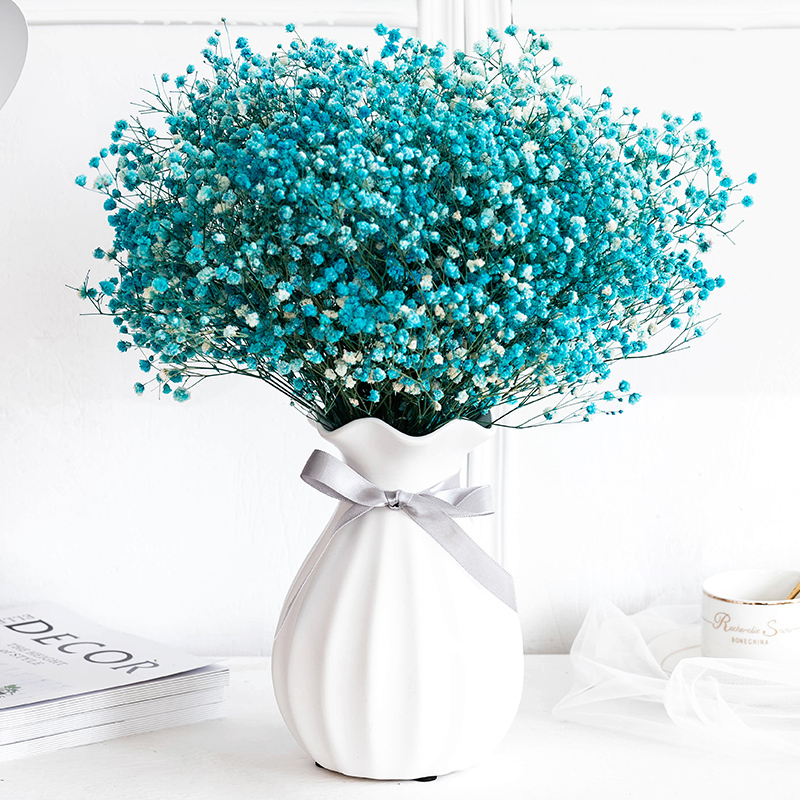 欧式装饰满天星永生花陶瓷花瓶小清新客厅餐桌家居插花摆件三维工匠