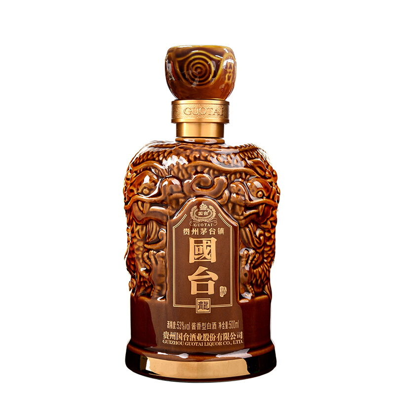 国台 龙酒 53度 500ml单瓶礼盒装 陈年份老酒收藏 酱香型白酒 酱酒 纯粮食高度酒 (商务宴请送礼)