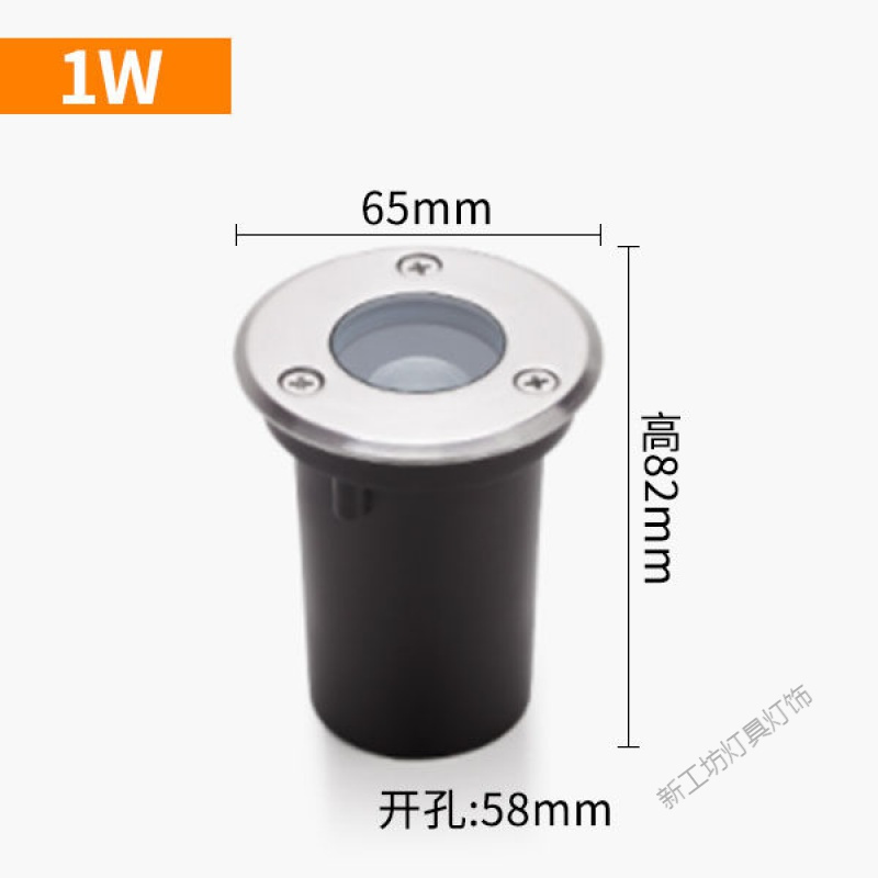 苏宁放心购 LED埋地灯户外防水嵌入式地埋照树射灯1W庭院坪花园七彩色景观