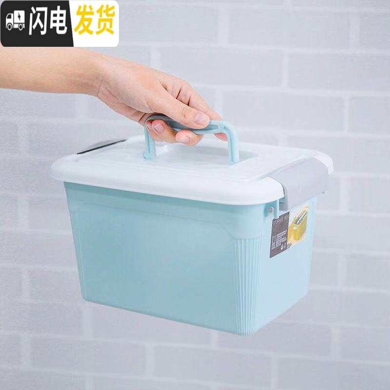 三维工匠X-透明手提零食摆件收纳整理箱储物箱收纳箱塑料小号箱高清大图