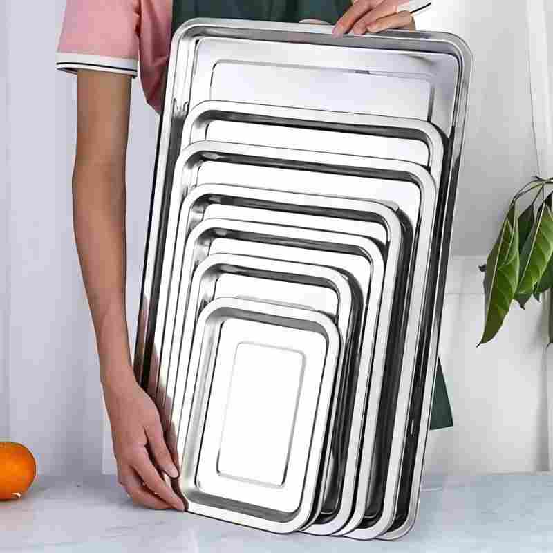 食品级不锈钢方盘托盘 40*30*2cm 0.4厚 1个高清大图