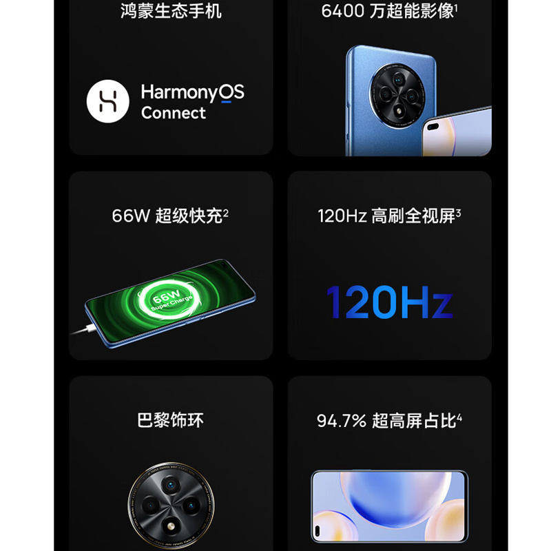 [全新] 华为智选 WIKO Hi畅享60 Pro 鸿蒙系统 8GB+256GB 蓝色 骁龙695 5G芯 66W快充 6400万影像 5G鸿蒙系统手机 注意没有华为logo标识