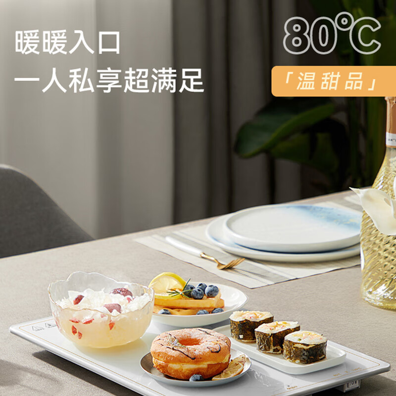苏泊尔(SUPOR)暖菜板家用多功能饭菜保温板暖菜垫 快速升温加热饭菜加热板可放3-4盘菜 BF4028A803 机械款高清大图