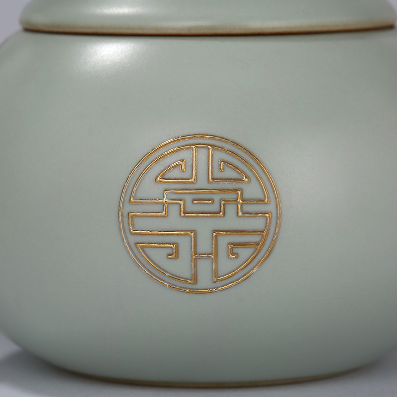 常生源 茶壶原矿汝窑汝瓷开片功夫茶具茶壶陶瓷泡茶壶 浮雕金西施壶