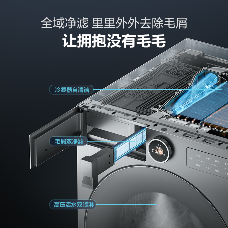 海信新品棉花糖Ultra全家筒三筒懒人洗衣机洗烘一体自由组合热泵洗烘活水健康曜石灰WH130U9Q+WV20G