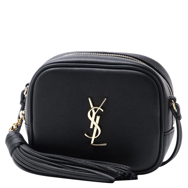 [直营]YVES SAINT LAURENT(圣罗兰)牛皮 金属YSL流苏相机包拉链款女士单肩包斜挎包 YSL女包