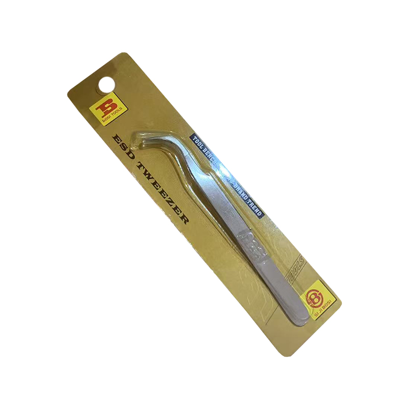 波斯(BOSI)不锈钢特弯头镊子(120×9×2mm)把高清大图