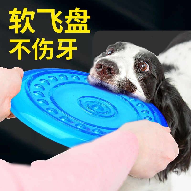中号[直径18CM] [蓝色]经济型飞盘 狗狗飞盘宠物橡胶飞盘玩具金毛马犬边牧狗狗耐咬户外训练宠物用品
