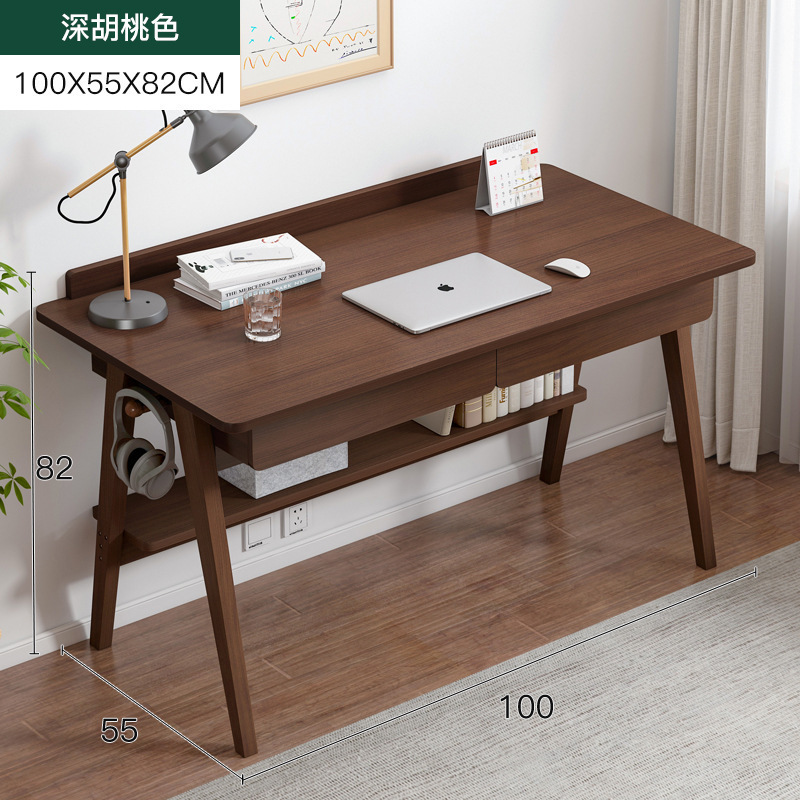 攸形木质书桌100*55*82cm张高清大图