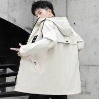 棉衣男加绒加厚中长款外套秋冬装防寒保暖棉袄男士休闲连帽棉衣服 3XL（建议155-165斤） Z661米白色-薄款