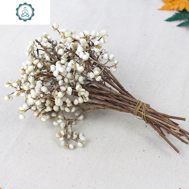 小白果干花天然干树枝干花小清新简约北欧插花摆设diy手工花材 封后 长枝1扎3-5枝(40cm左右)
