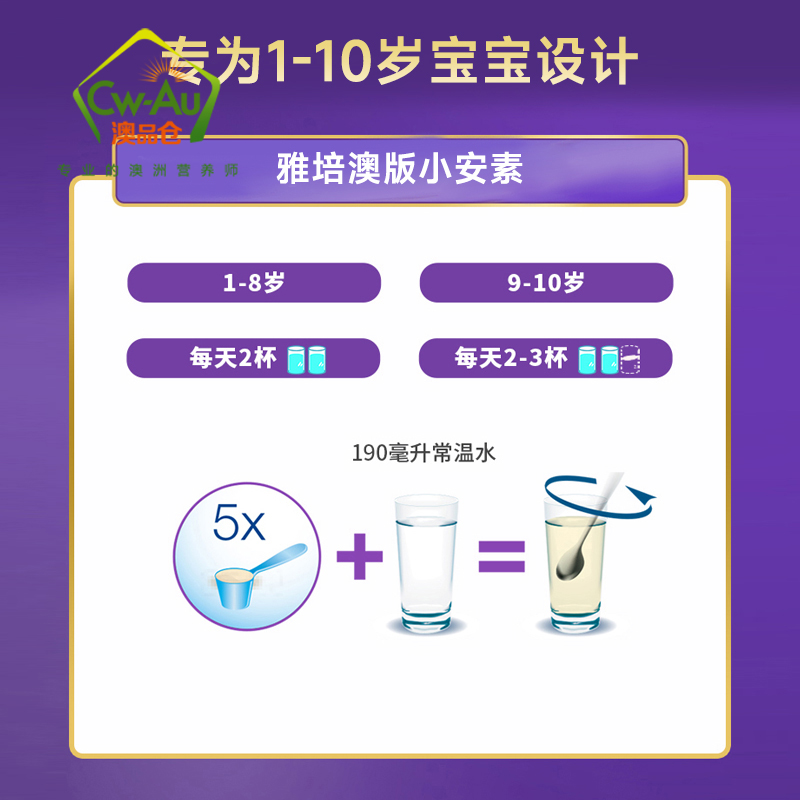 Abbott雅培 小安素 850g 草莓味 1罐 1-10岁婴幼儿童学生助长高长壮奶粉特殊配方 澳洲进口高清大图