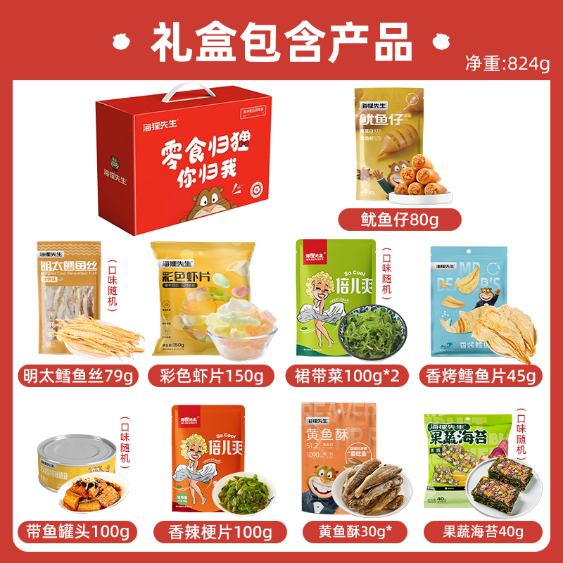 海狸先生HT-02海洋休闲零食礼盒824克