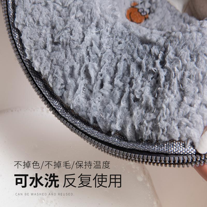 BONJEAN加厚毛绒马桶坐垫贴冬季家用防水马桶套拉链款通用坐便器垫圈高清大图