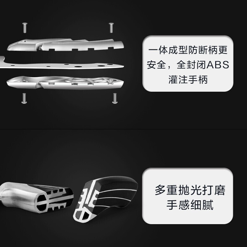 十八子作刀具 不锈钢厨房家用菜刀切肉雀之屏切片刀S2601-B高清大图