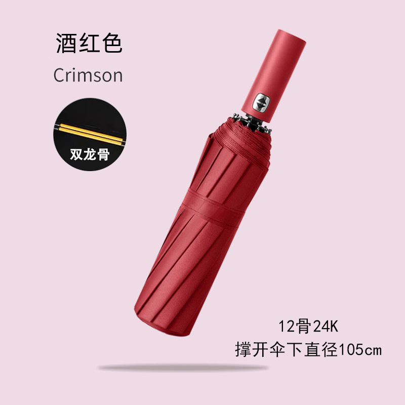 米奇喵晴雨两用防晒全自动遮阳伞加厚黑胶太阳伞 全自动12骨双骨 颜色备注高清大图