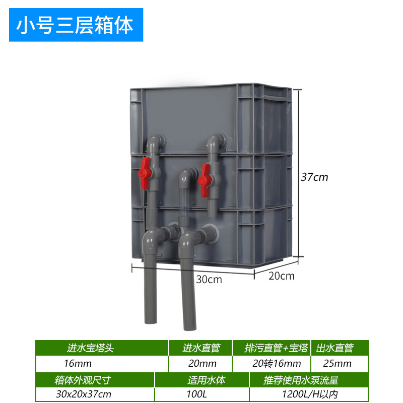生态沼泽乌龟缸沼泽过滤箱周转箱过滤盒鱼缸过滤器沼泽滴流过滤箱