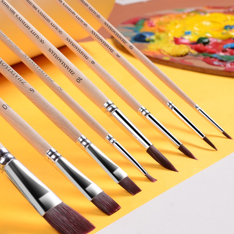 智扣丙烯画笔水粉笔套装油画笔排笔美术生专用尼龙笔初学者颜料笔刷子