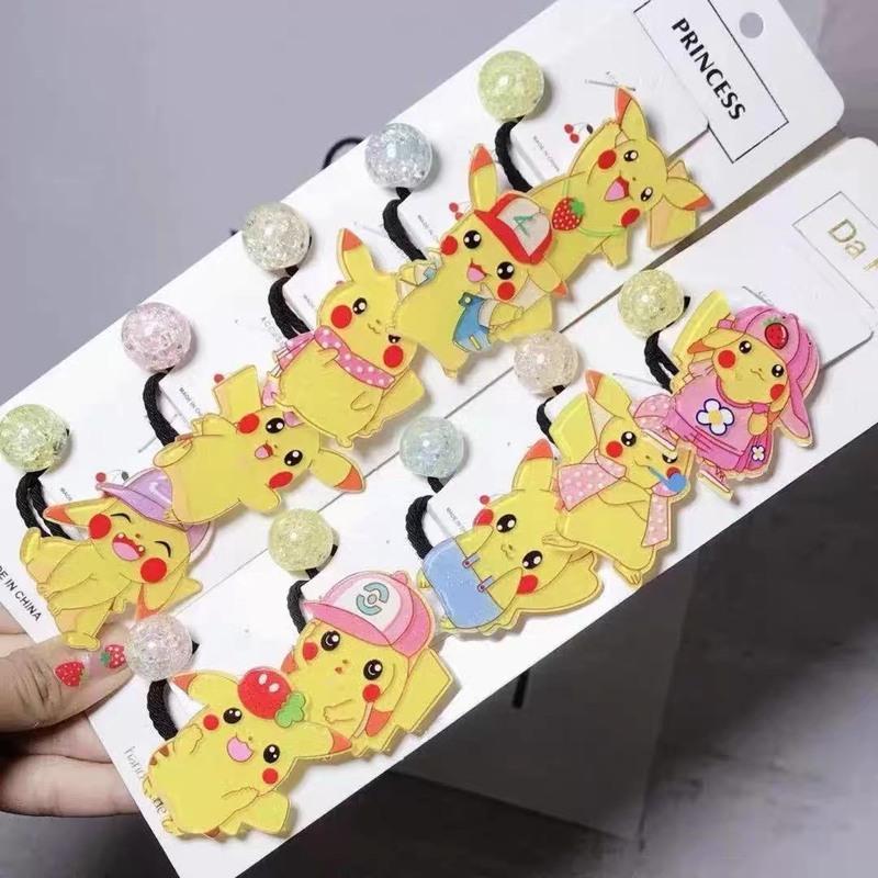 宠物精灵皮卡丘发夹儿童亚克力鸭嘴夹可爱女童公主发饰发绳 皮卡丘发夹随机5个