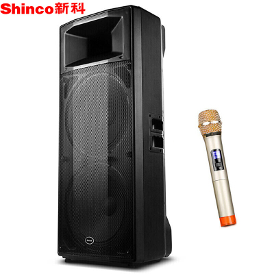 新科 (Shinco) H320 专业户外蓝牙音响 大功率会议舞台演出广场舞音箱双15吋喇叭 标配+单支话筒