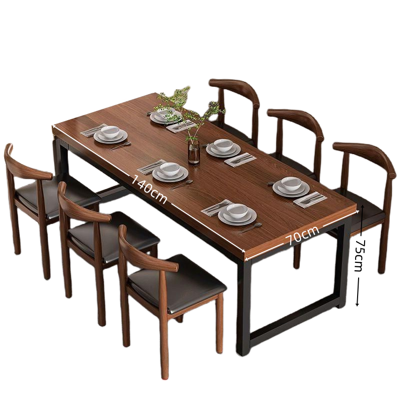 豫龙都餐桌椅 一桌六椅套高清大图