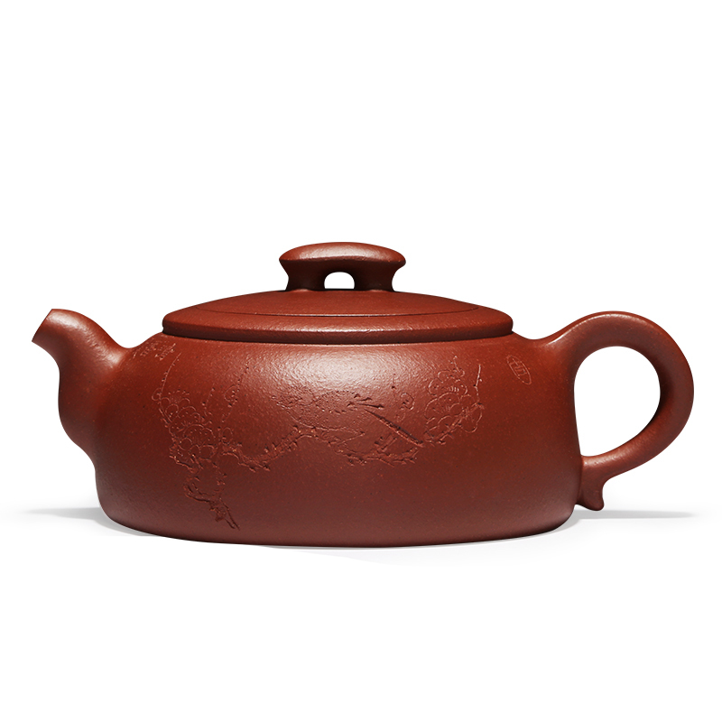 金镶玉 曹静玲老师手作 名家手工宜兴紫砂壶 刻绘泡茶壶茶具陶瓷功夫紫沙壶带过滤沏茶壶 曹静玲新桥壶