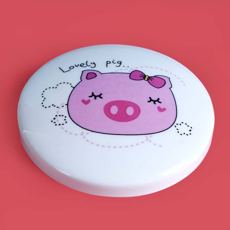 白底小猪水杯盖子陶瓷杯子茶杯马克杯盖杯盖配件骨瓷盖子圆形通用卡通