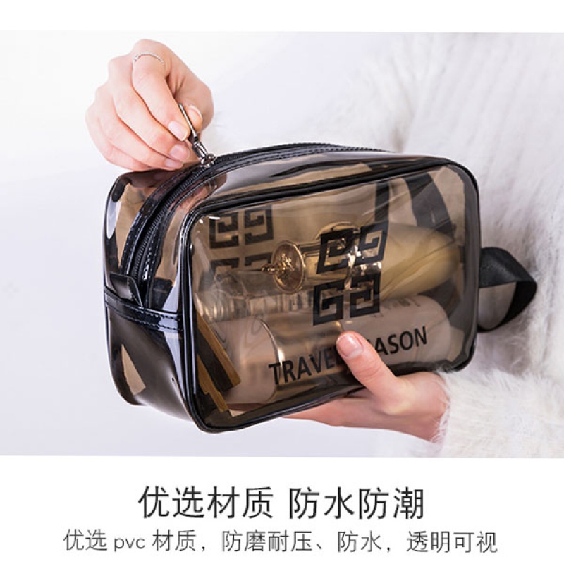 网红化妆包ins风超火小便携女旅行大容量透明防水洗漱包品收纳袋收纳袋 三维工匠高清大图