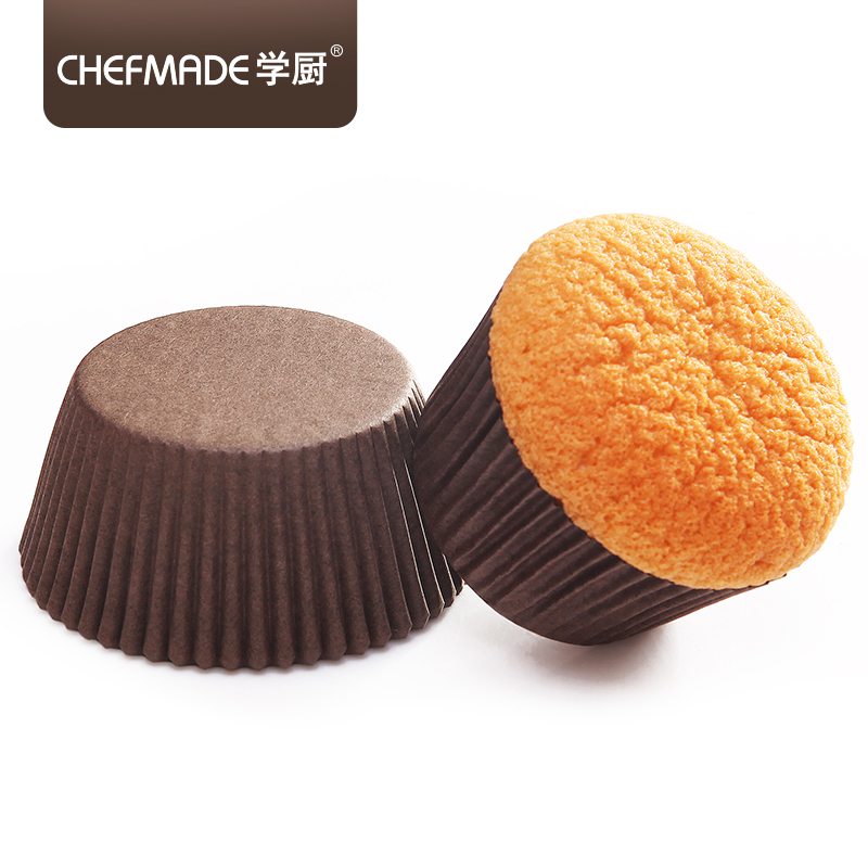 学厨 CHEF MADE 马芬杯蛋糕纸托 烘焙工具 2号褐色烘焙纸杯100个装 厨房工具WK9283
