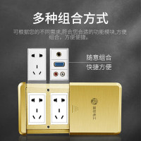 公牛(BULL))地插 金色十孔+双电脑地插-304不锈钢