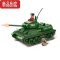 真智力兼容樂高二战军事四号中型坦克T-34谢尔曼男孩子拼装积木玩具 二战坦克4款特惠