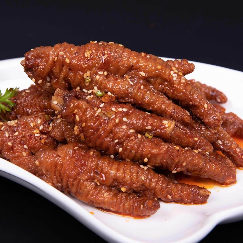 虎皮凤爪休闲零食泡椒凤爪卤味小吃即食香辣鸡爪子虎皮鸡爪500g麻辣