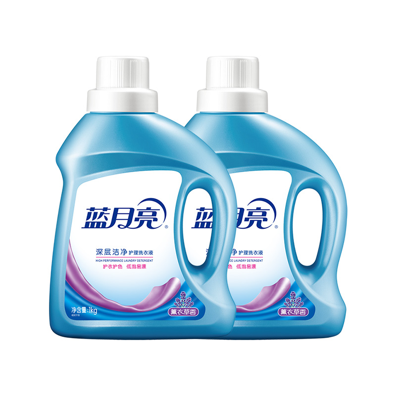 蓝月亮 薰衣草洁净洗衣液1kg*2瓶+柔顺剂2kg*1瓶 共8斤高清大图